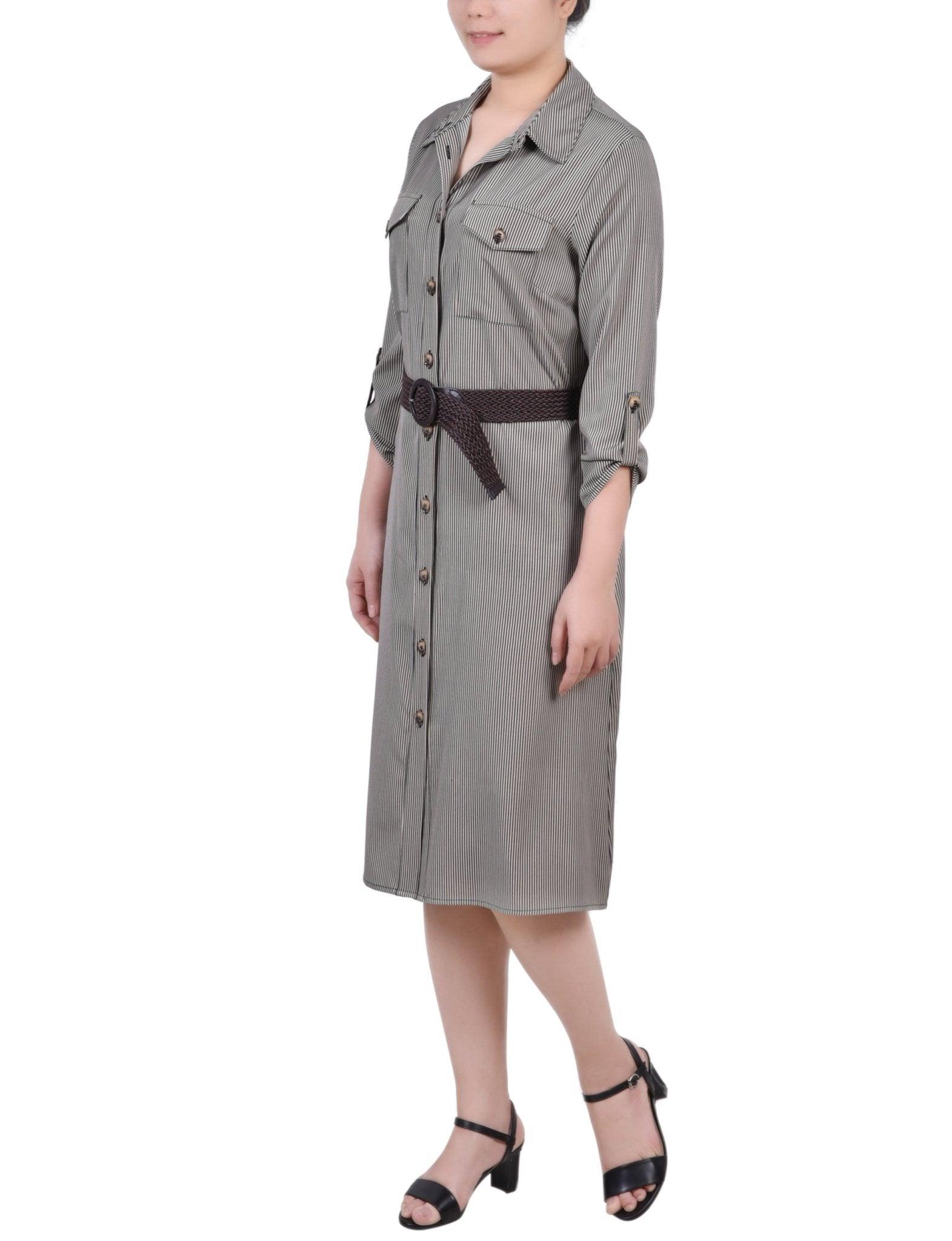 Dynamic Torterella 3/4 Roll Tab Sleeve Shirtdress - Petite Product Image
