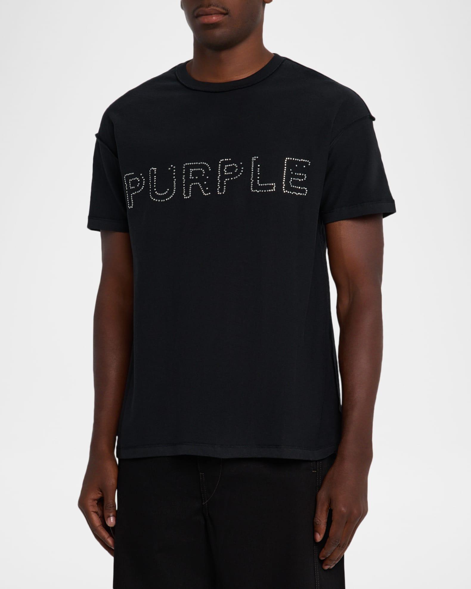 Men's Rhinestone Logo Outline Graphic T-Shirt Product Image