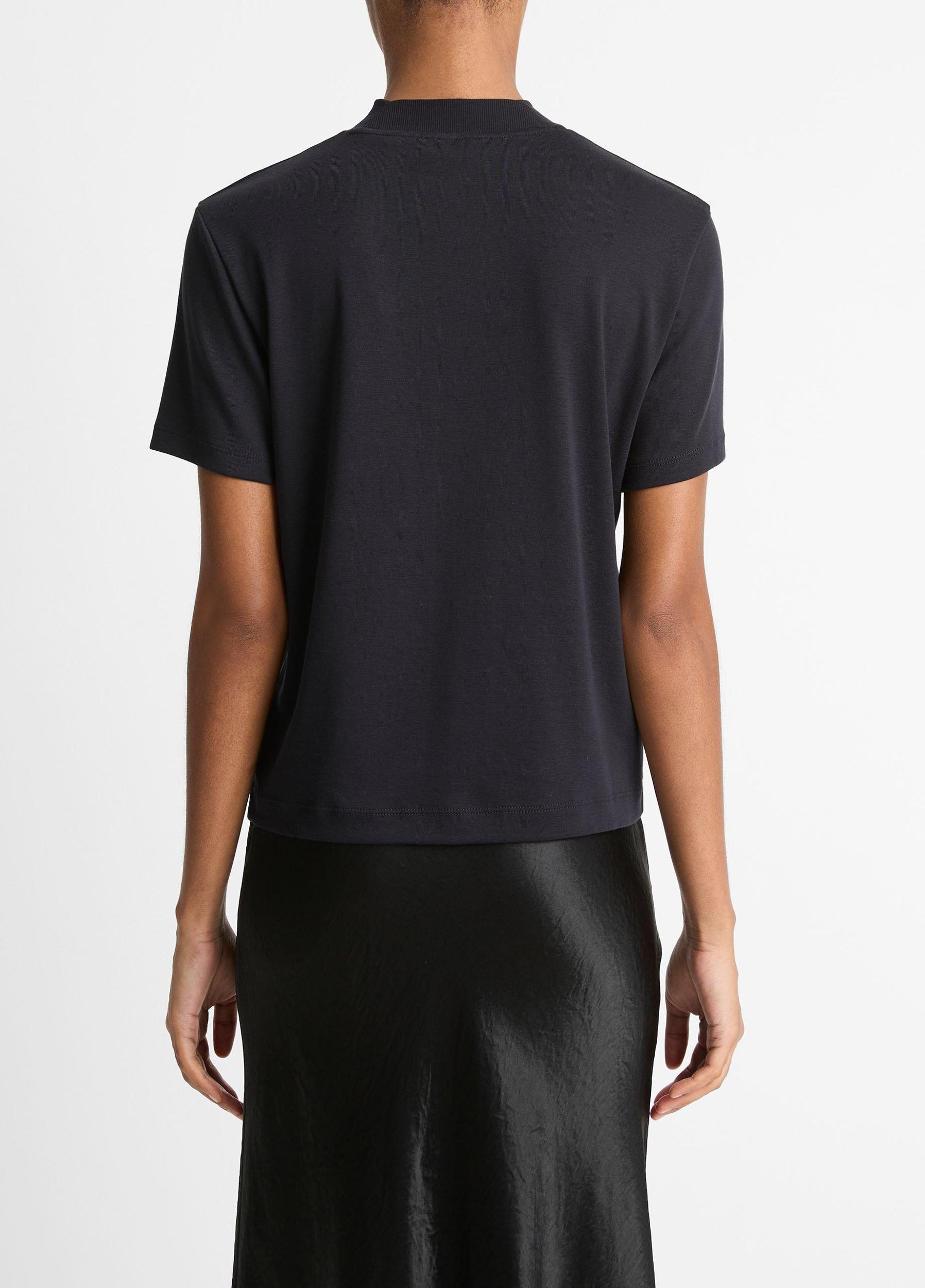 Pima Cotton Mock-Neck T-Shirt Product Image