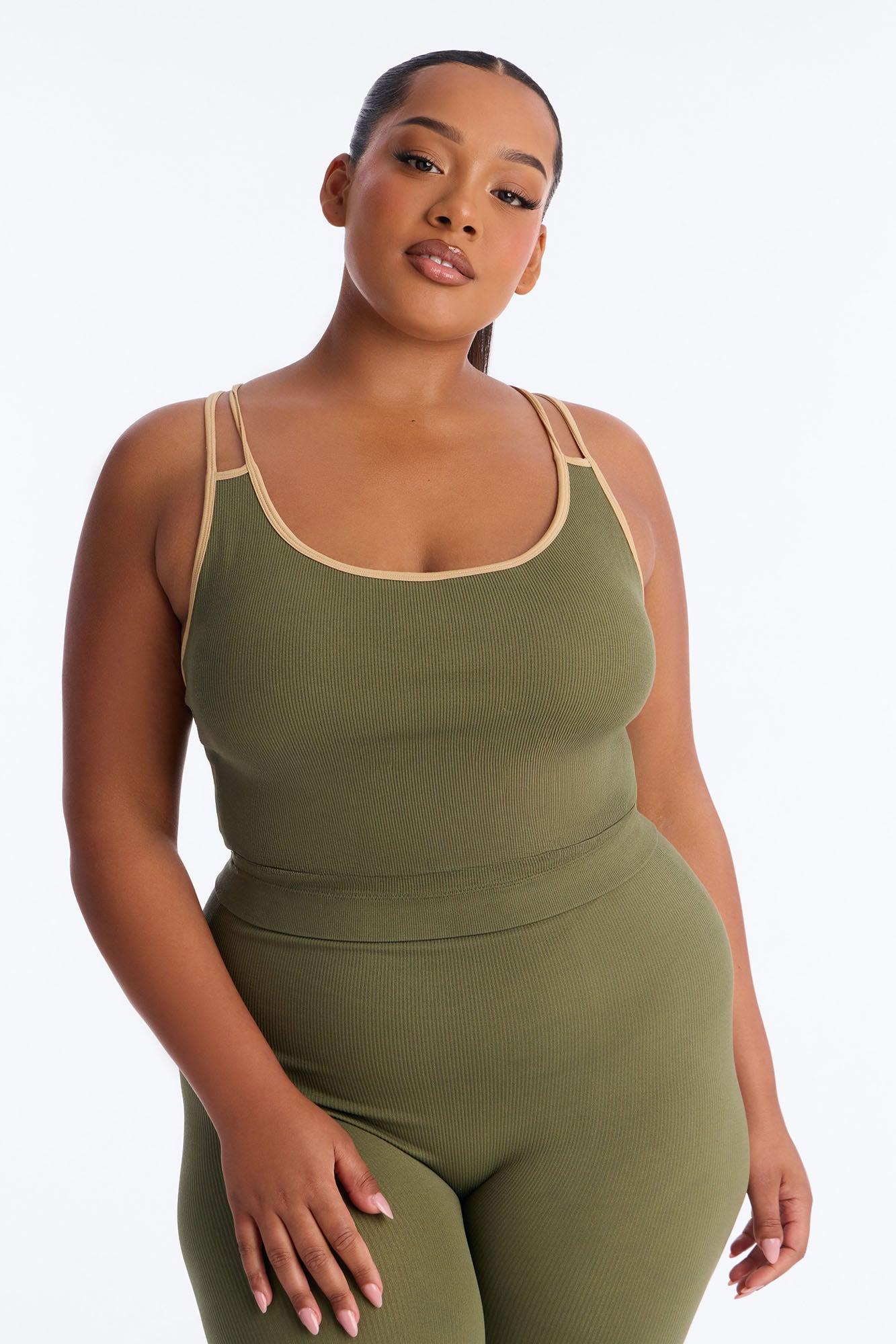 High Impact Seamless Legging Set - Olive Female Product Image