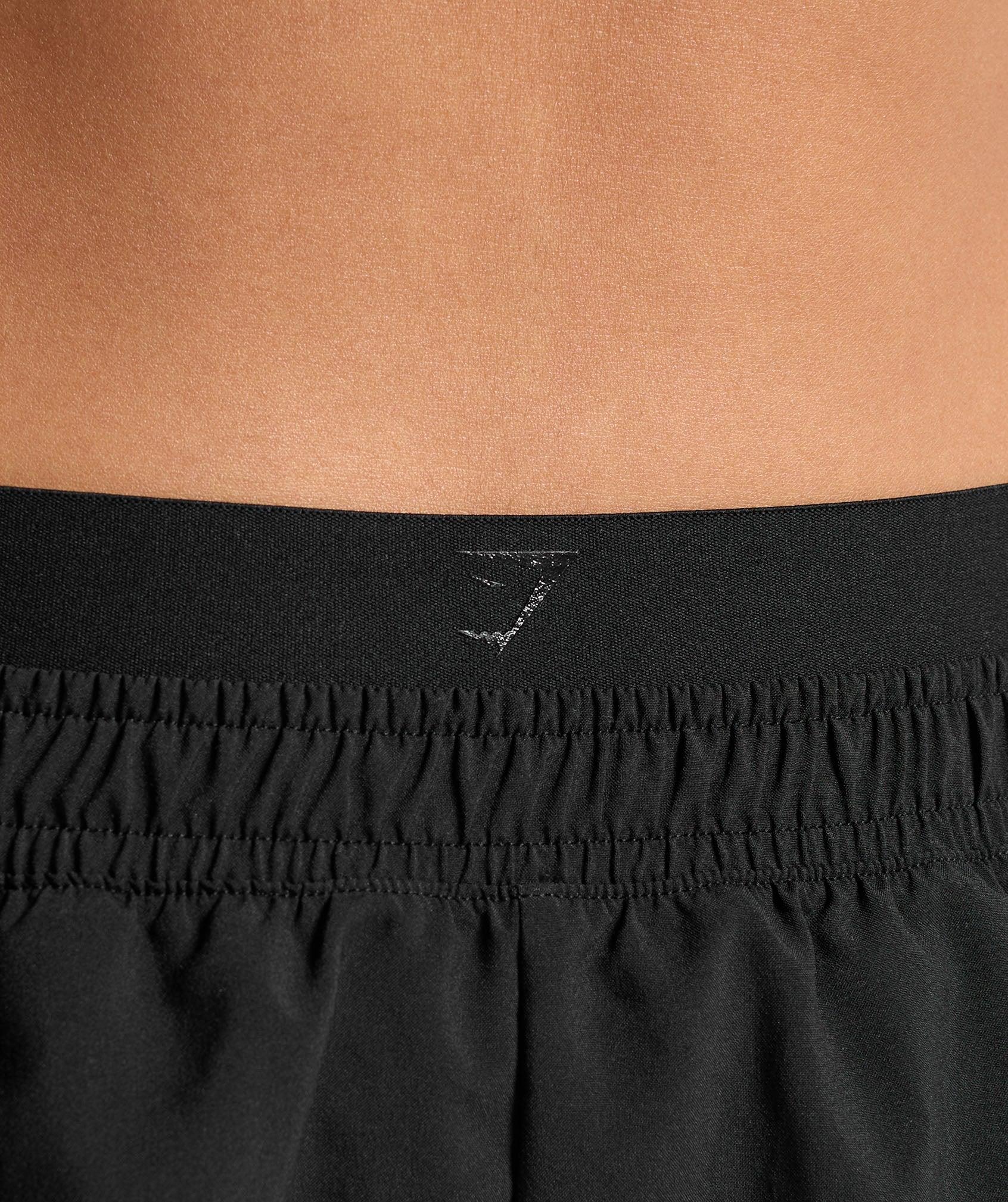 Gymshark Double Waistband Shorts - Black/Black Female Product Image