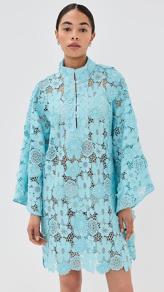 La Vie Style House Mod Floral Lace Mini Caftan | Shopbop Product Image