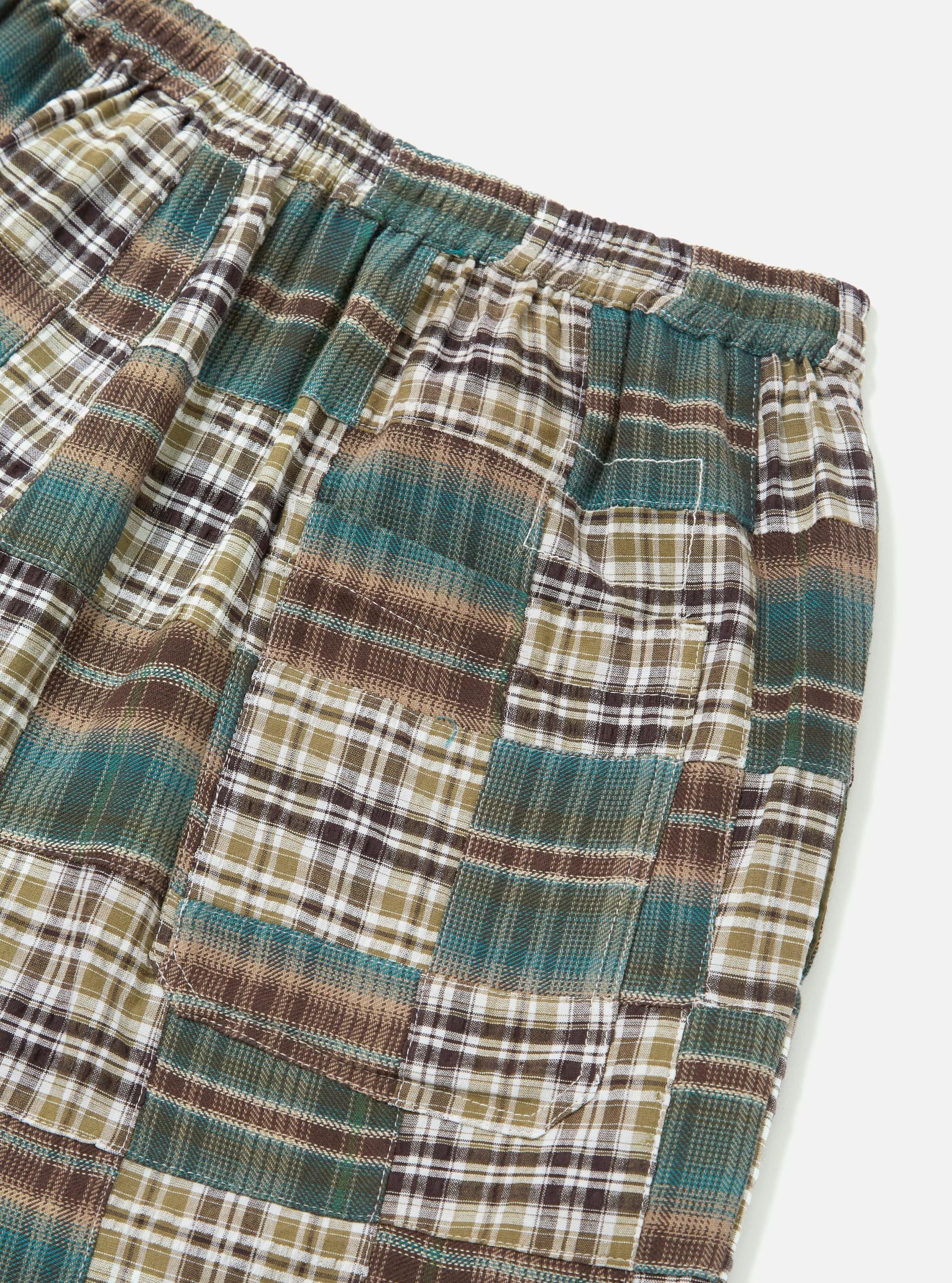 Green Patchwork Madras Pyjama Short Product Image