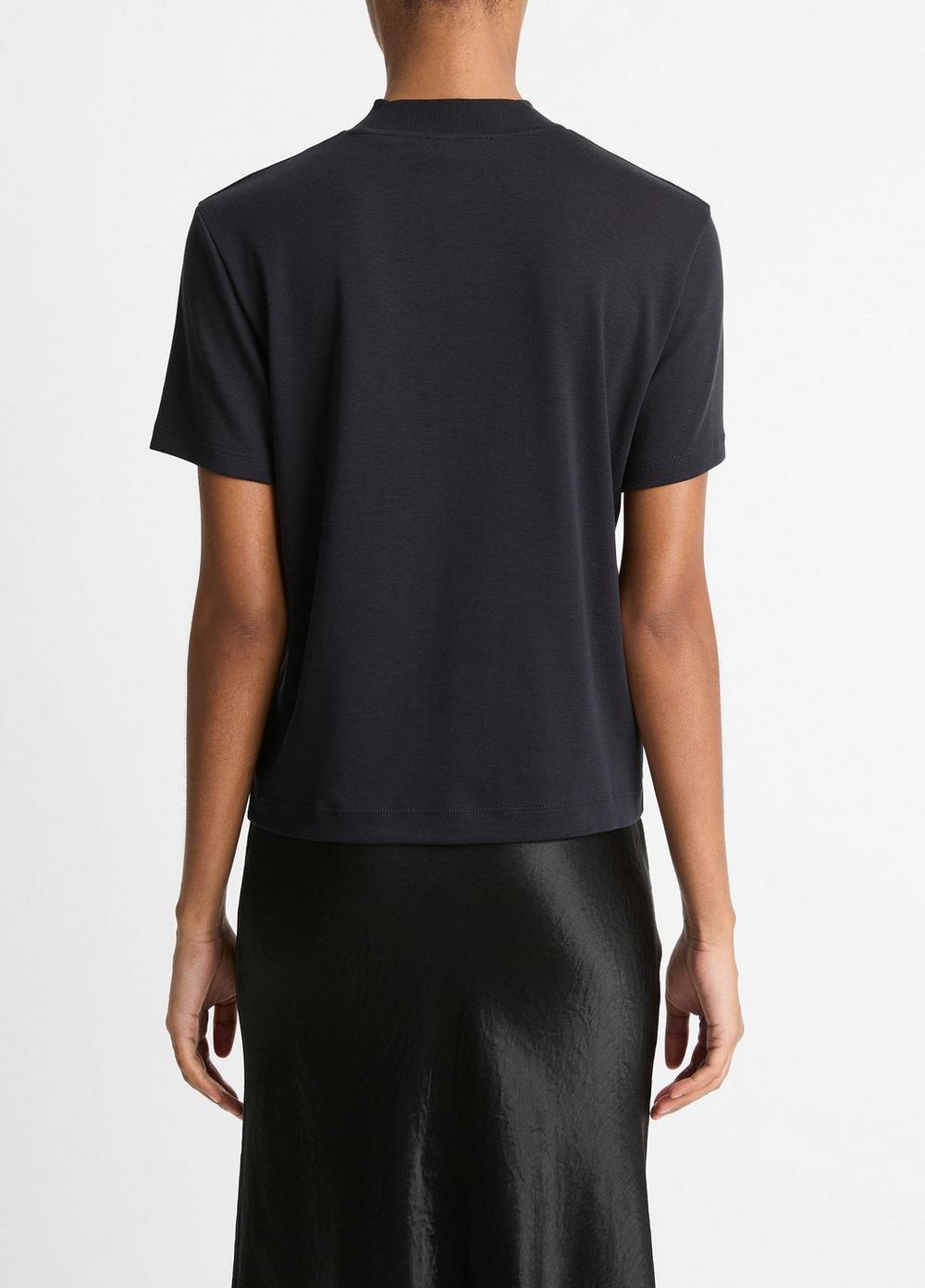 Pima Cotton Mock-Neck T-Shirt Product Image