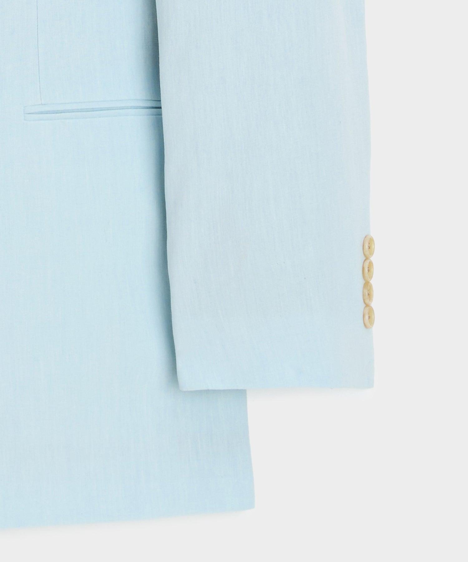 Italian Sueded Linen Double-Breasted Shawl Collar Jacket Product Image