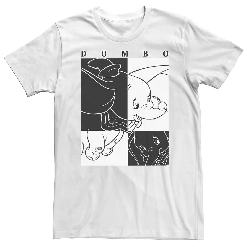 Big & Tall Disney Dumbo Contrast Black And White Line Art Poster Tee, Men's,  Product Image