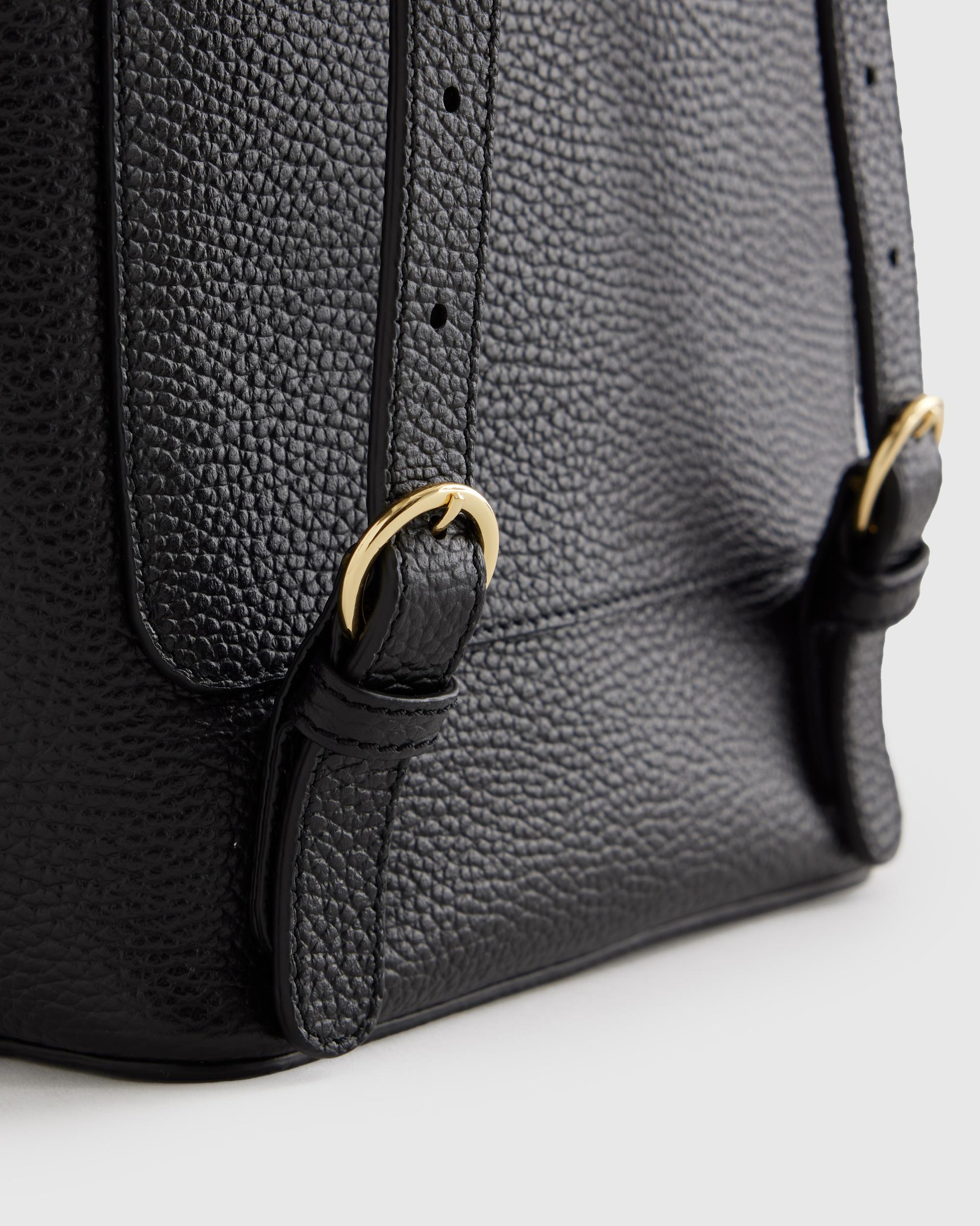 Quince | Women's Italian Leather Small Backpack in Black Product Image