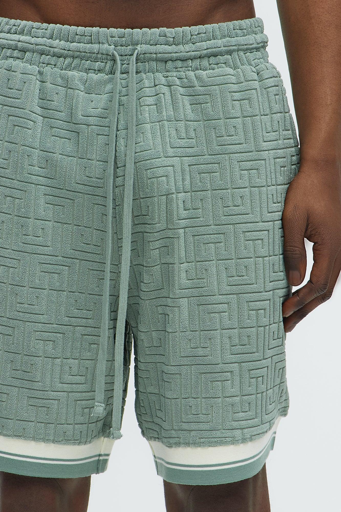 Grecian Textured Shorts - Sage Product Image
