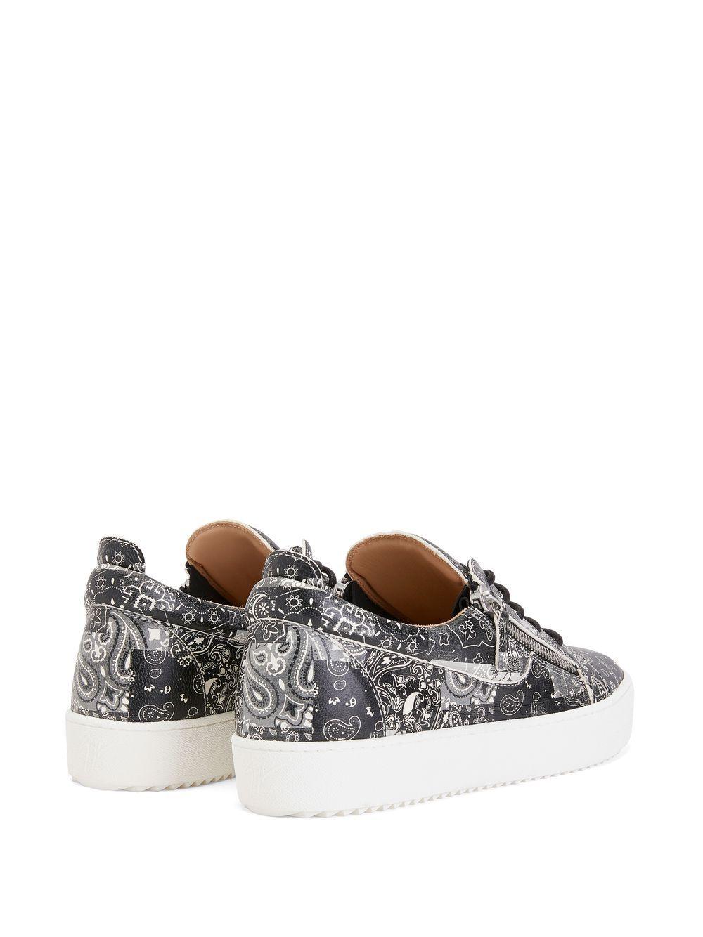 paisley-print leather sneakers Product Image