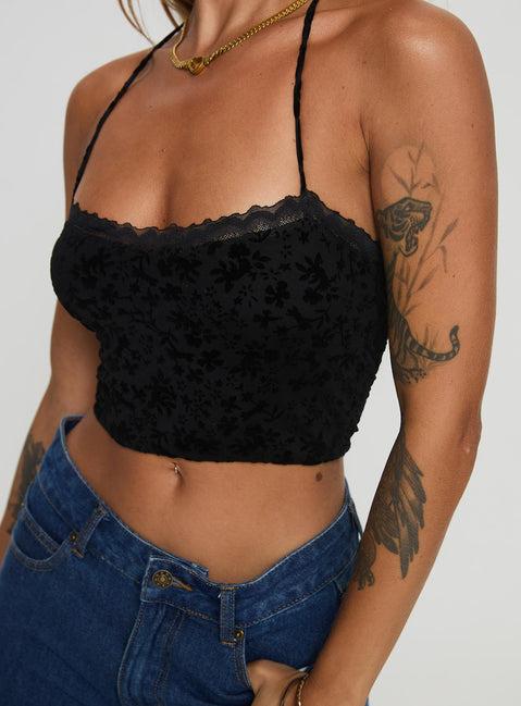 Burnout Velour Top Black Product Image