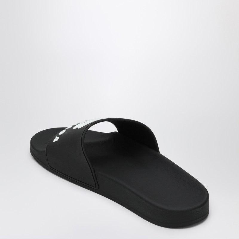 BALENCIAGA Rubber Slide Sandals For The Pool Men In Black White Product Image