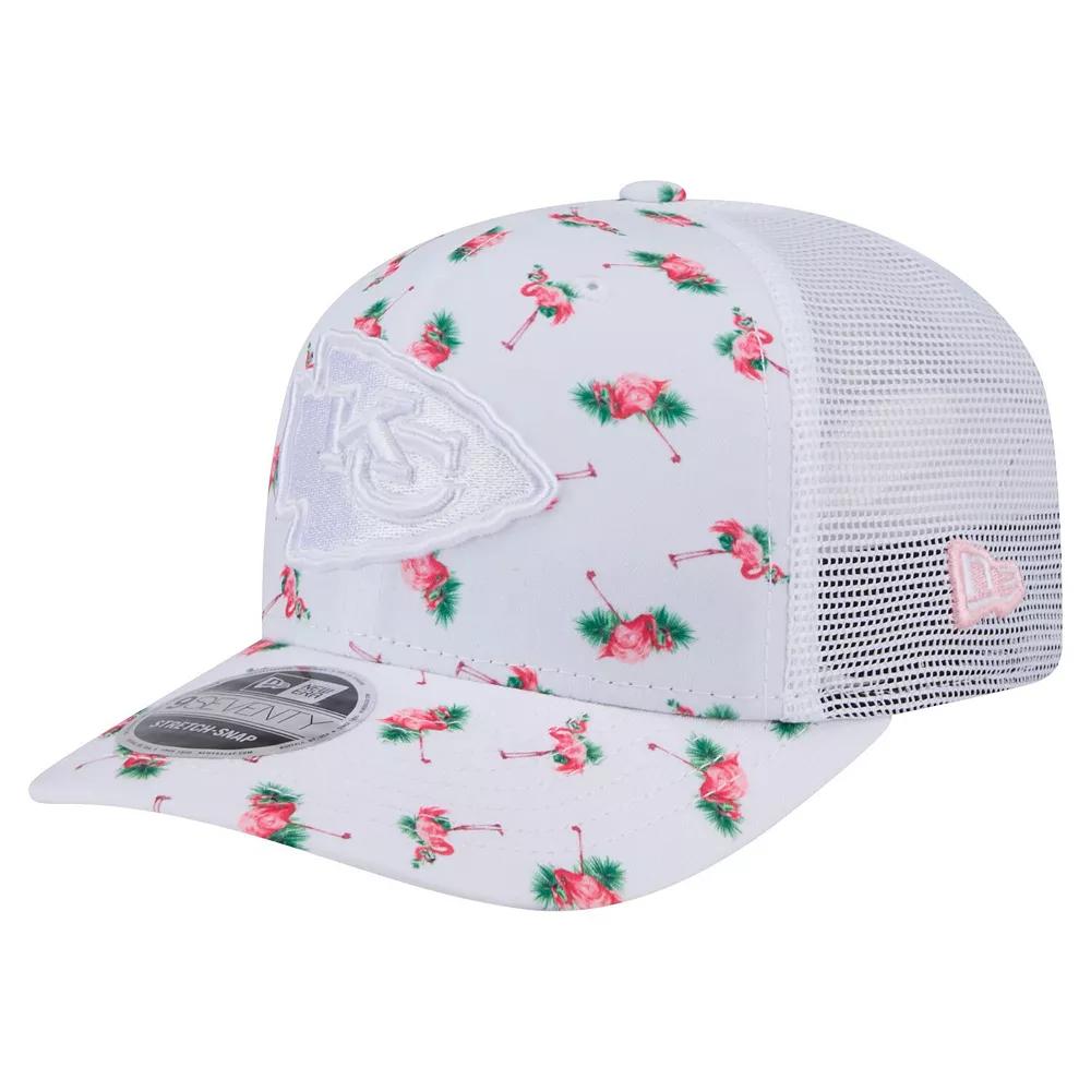 Men's New Era White Kansas City Chiefs Adventure Flamingo Pattern 9SEVENTY Stretch-Snap Hat Product Image
