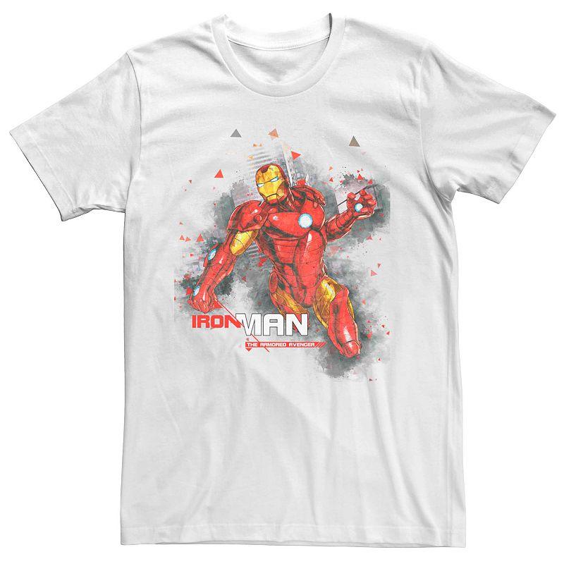 Men's Marvel Iron Man Watercolor Splatter Portrait Tee,  Product Image