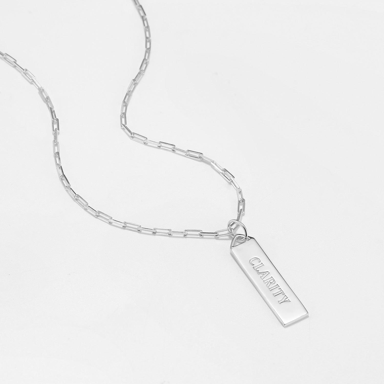 Touchstone Clarity Bar Necklace Silver Product Image