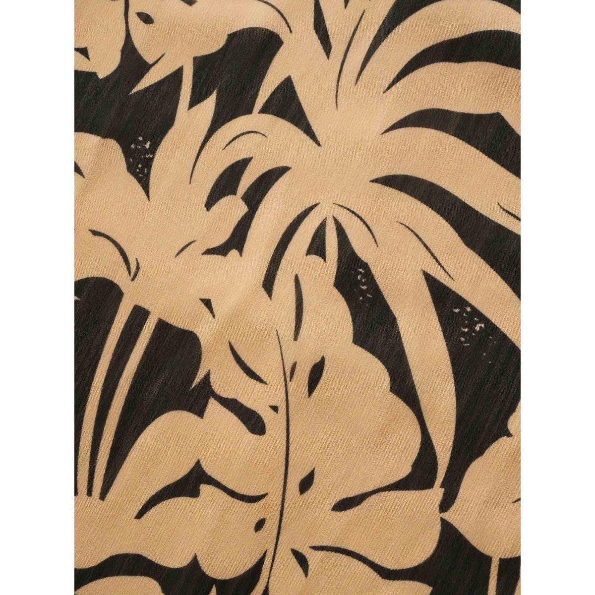 Plus Size Black Silhouette Floral Print Batwing Sleeve Contrast Webbing Blouse Women Elegant Elbow-length sleeve Square Neck Everyday Blouses BloomChic 14-16/1X Product Image