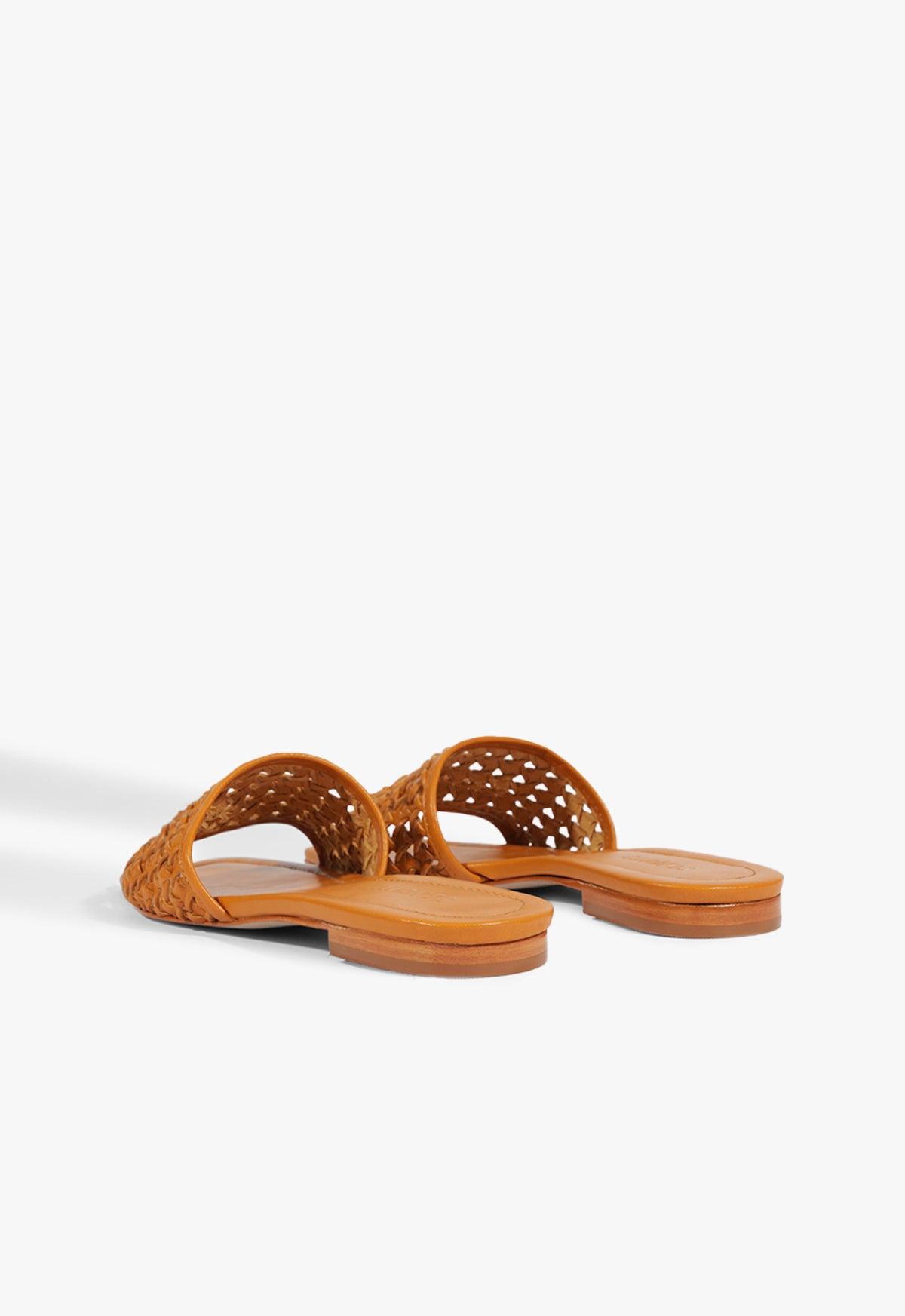 Juliet White Leather Flat Sandal Product Image