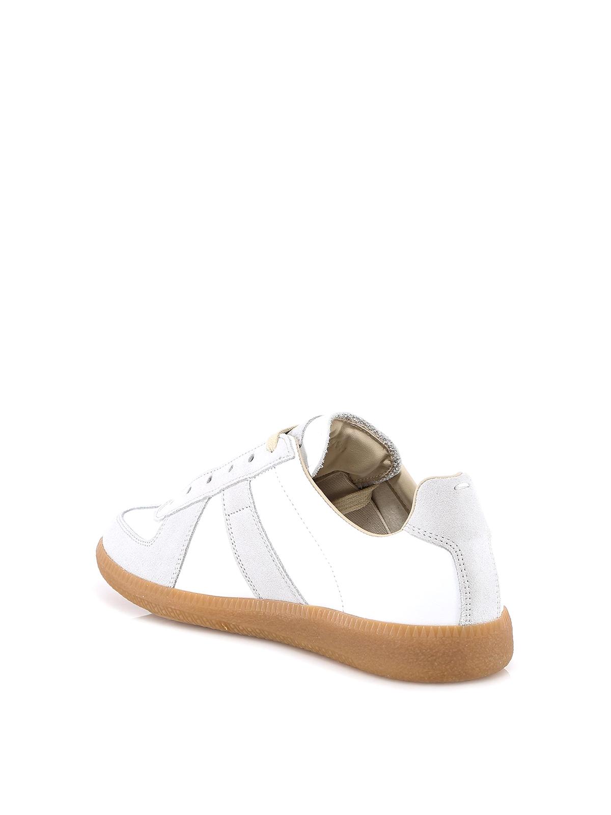 MAISON MARGIELA Replica Leather And Suede Sneakers In White Product Image