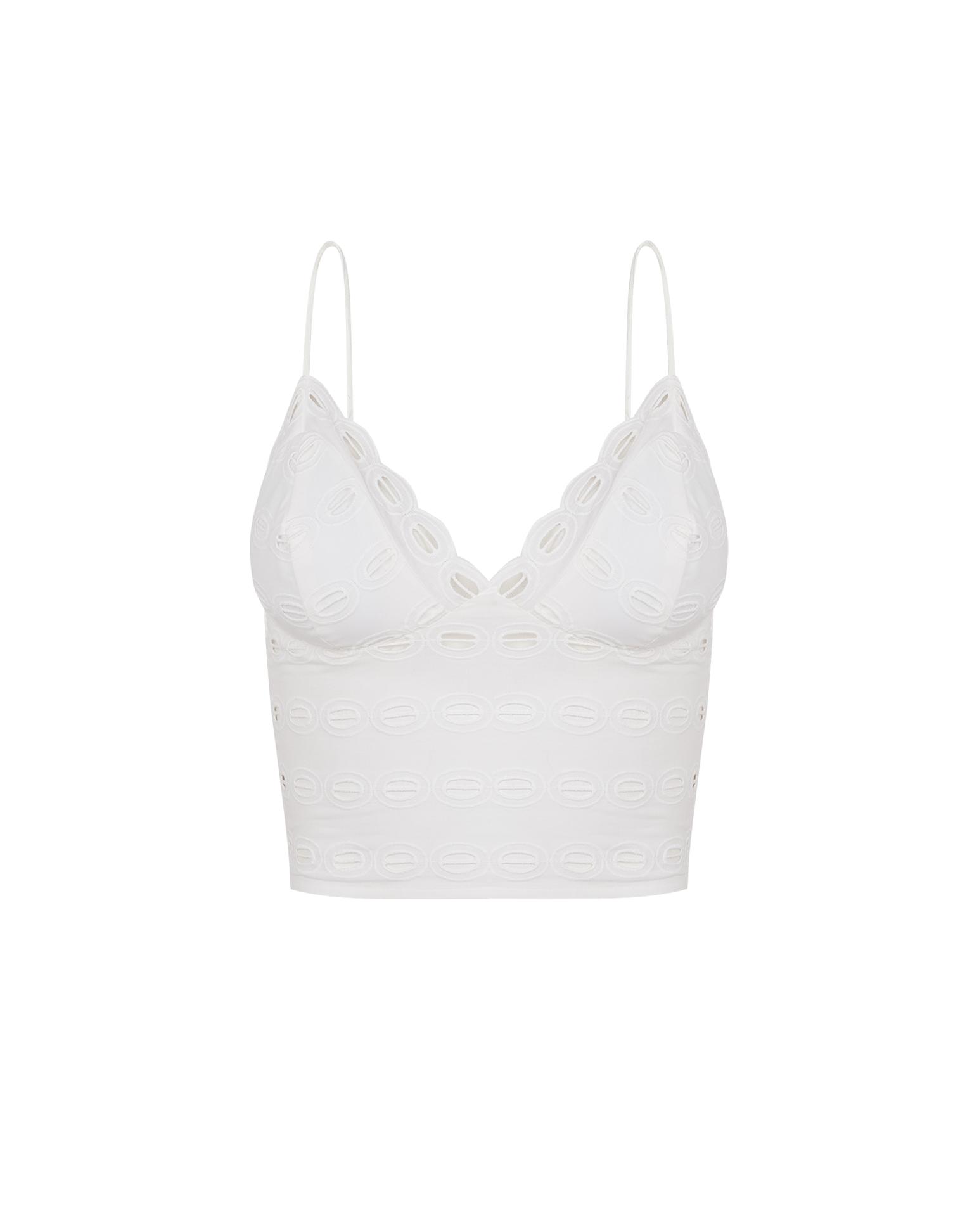 Eyelet Raya Top - Off White Product Image