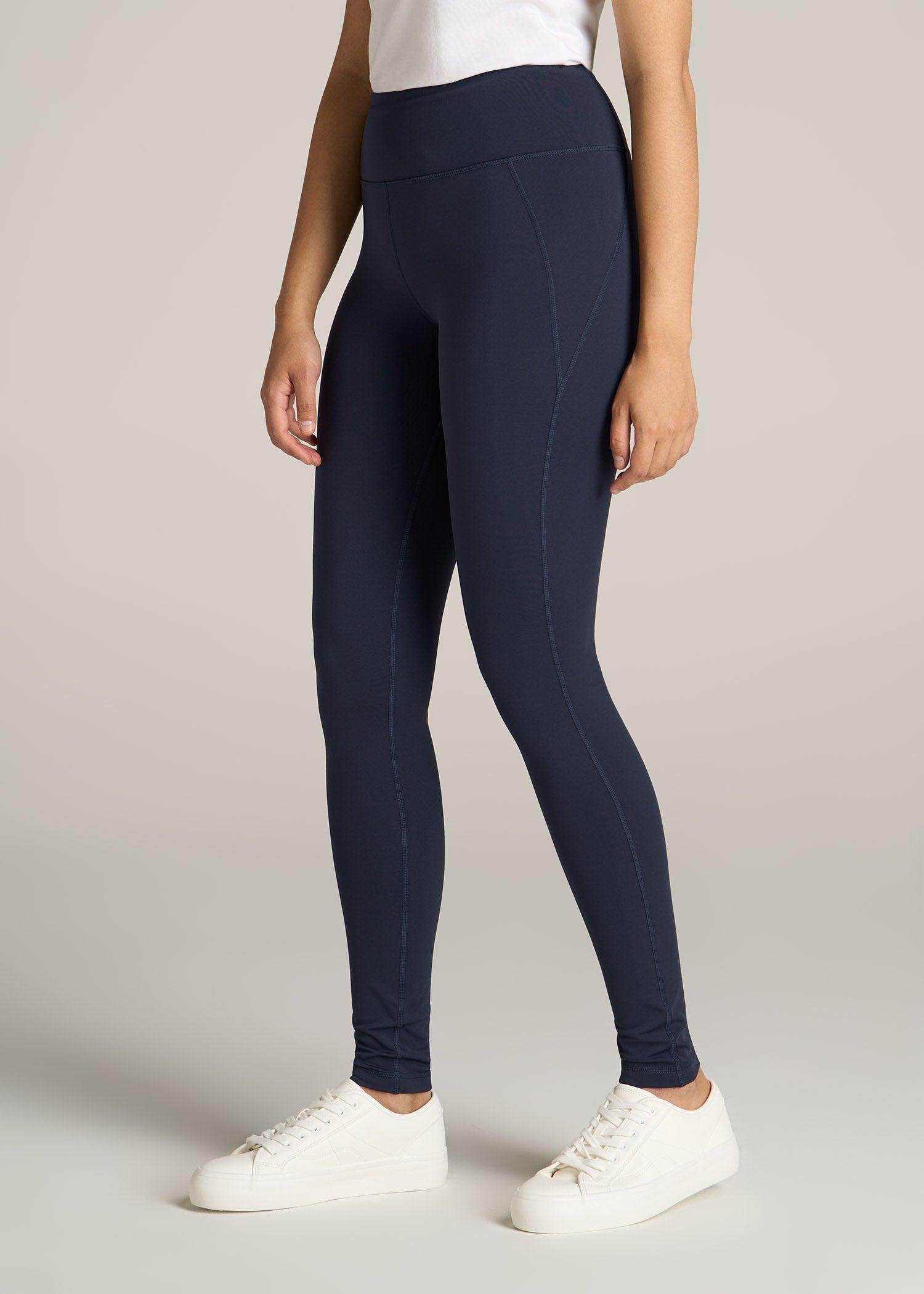 Fleece-Lined Leggings for Tall Women in Navy Female Product Image