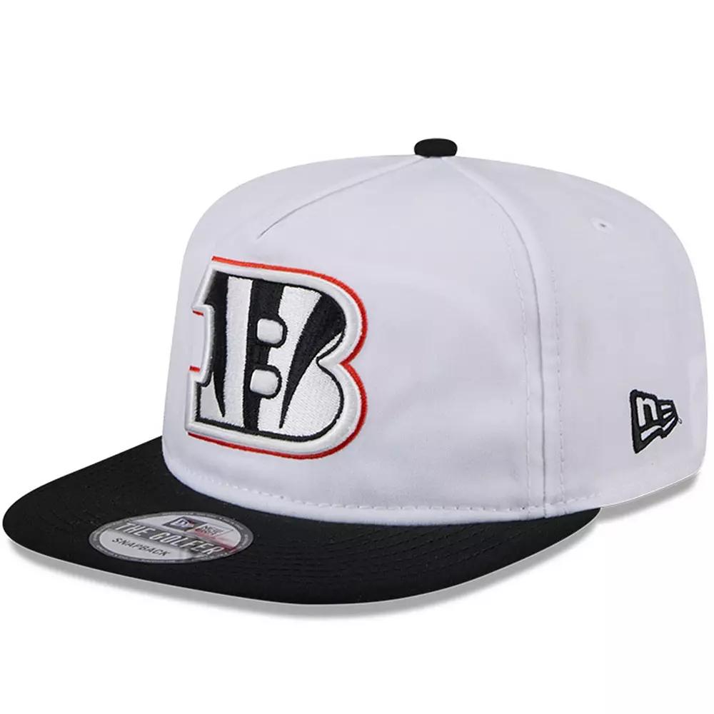 Men's New Era White/Black Cincinnati Bengals 2024 NFL Training Camp Golfer Snapback Hat Product Image
