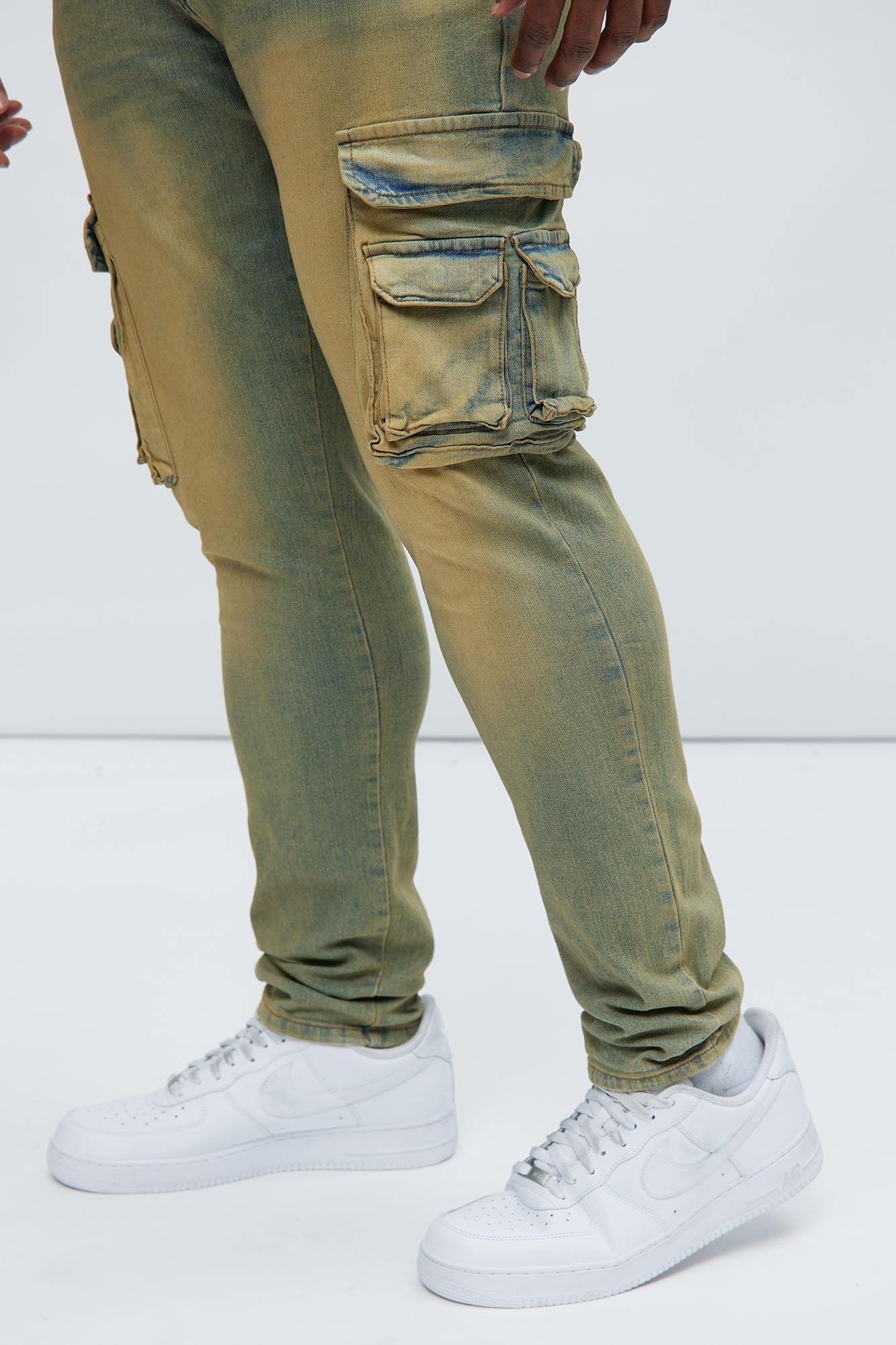 Fall For It Cargo Skinny Jeans - Medium Wash Product Image