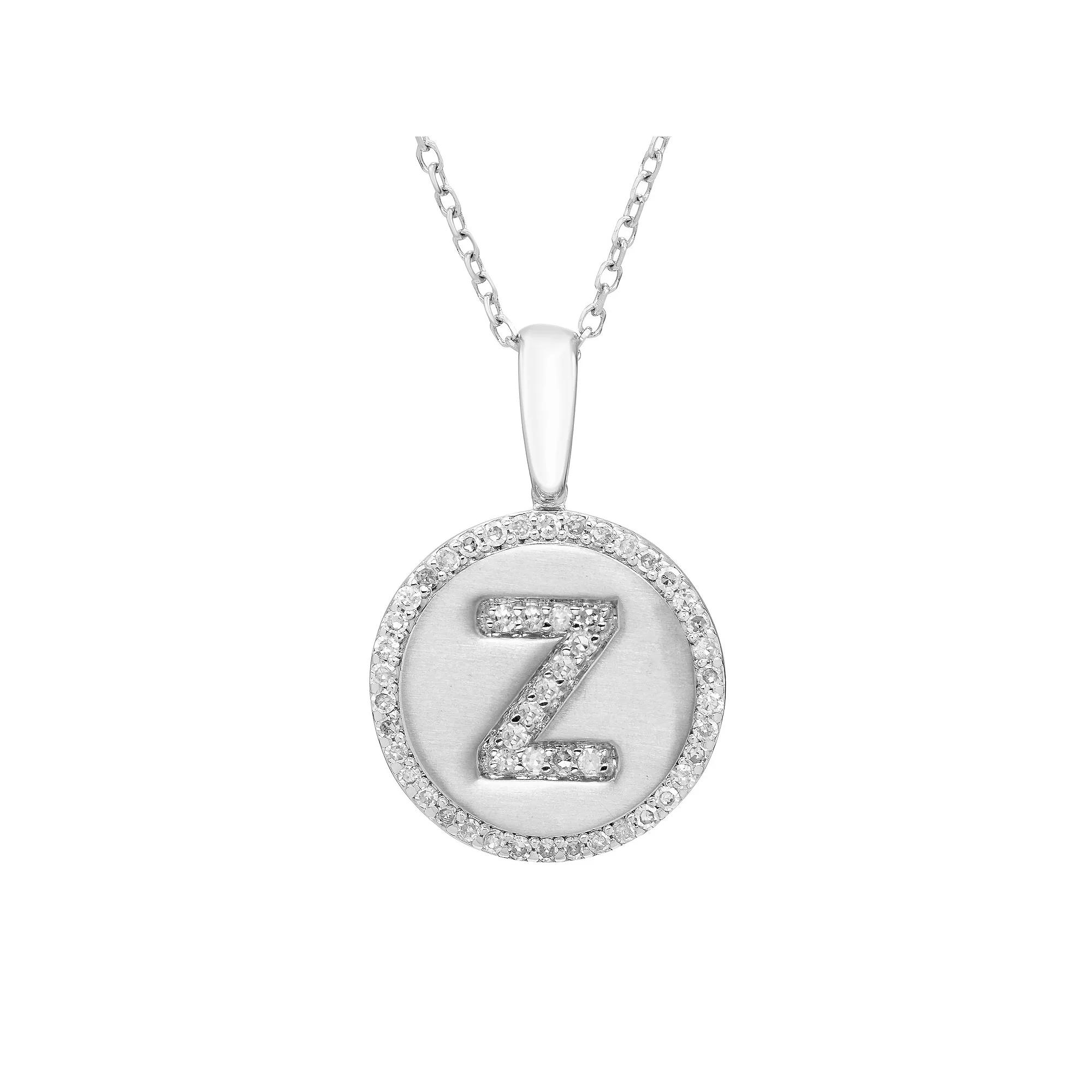 It's Personal Sterling Silver & Diamond Accent Initial Pendant Necklace, Women's,  Product Image