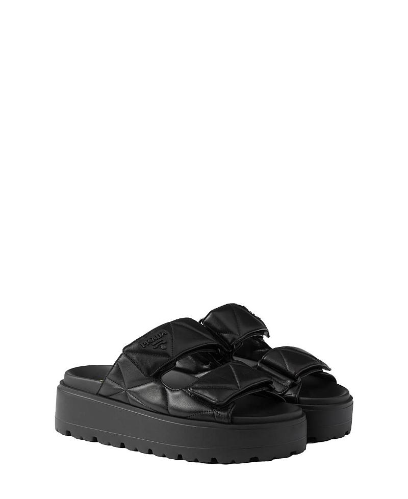 Prada Womens Padded Nappa Leather Slides Product Image