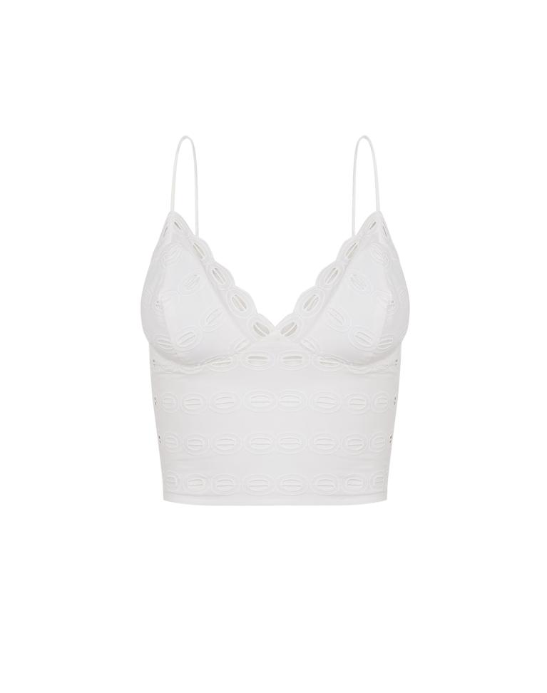 Eyelet Raya Top - Off White Product Image