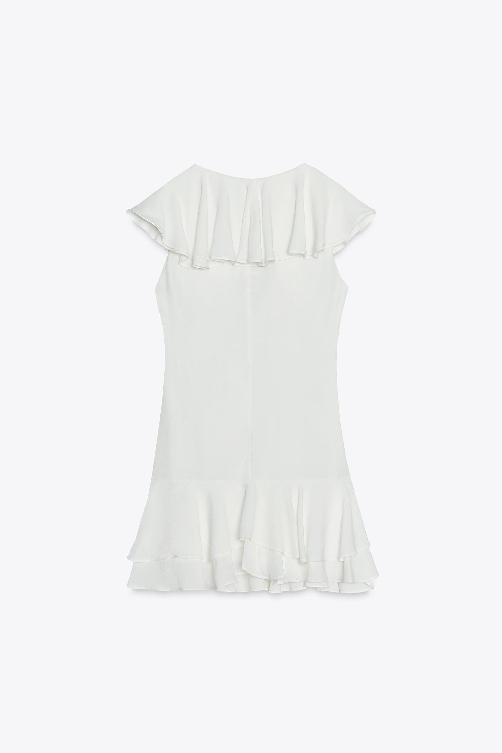 RUFFLED TIE SHORT DRESS Product Image