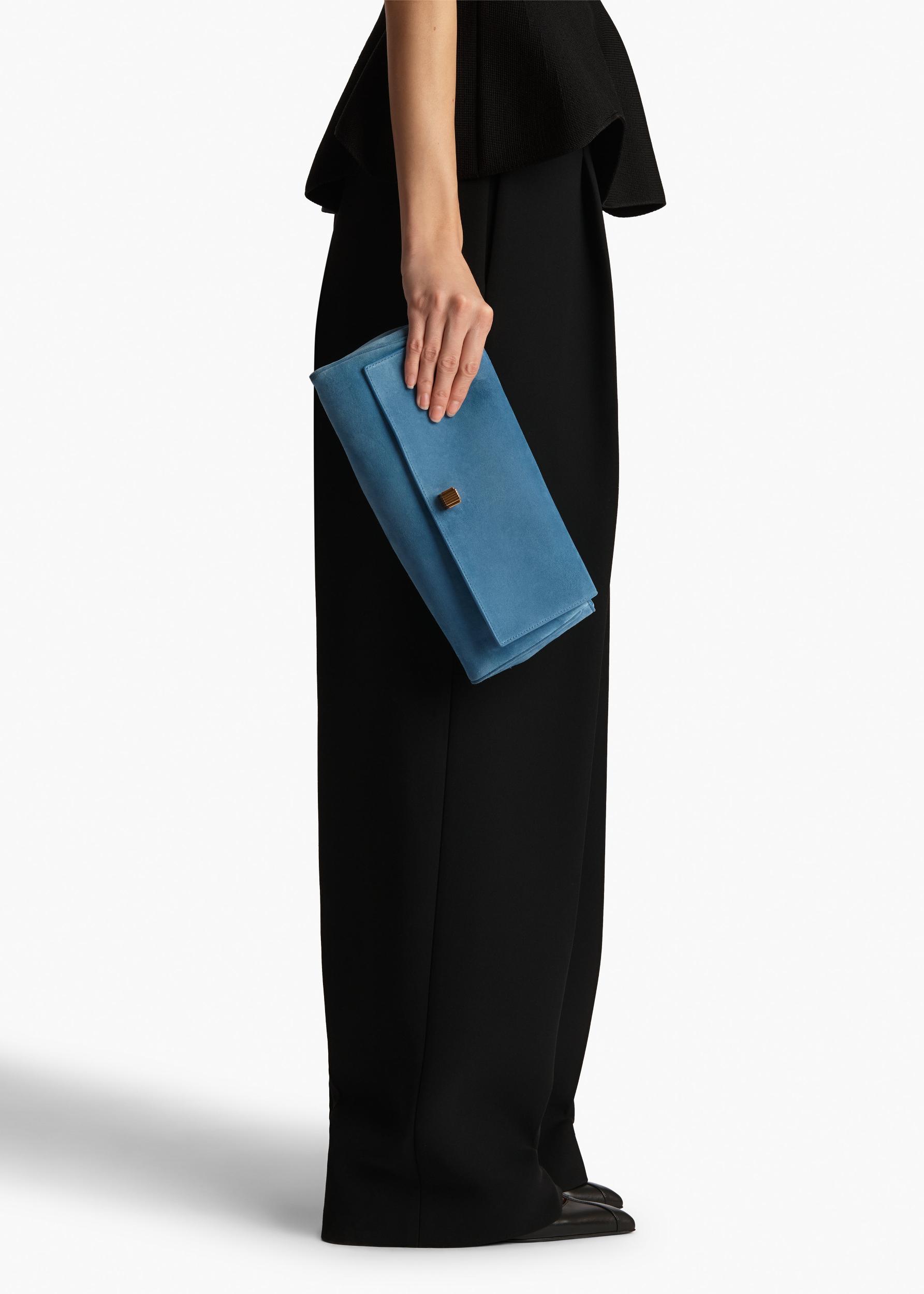 Audrey Clutch in Sky Blue Suede Product Image