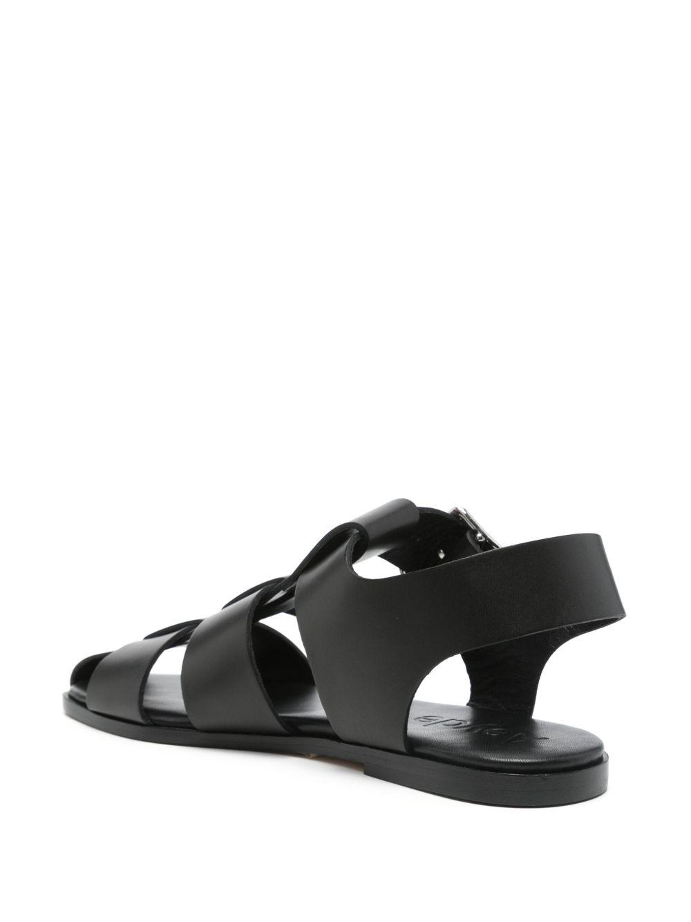 AEYDE 10mm Whit Leather Fisherman Sandals In Black Product Image