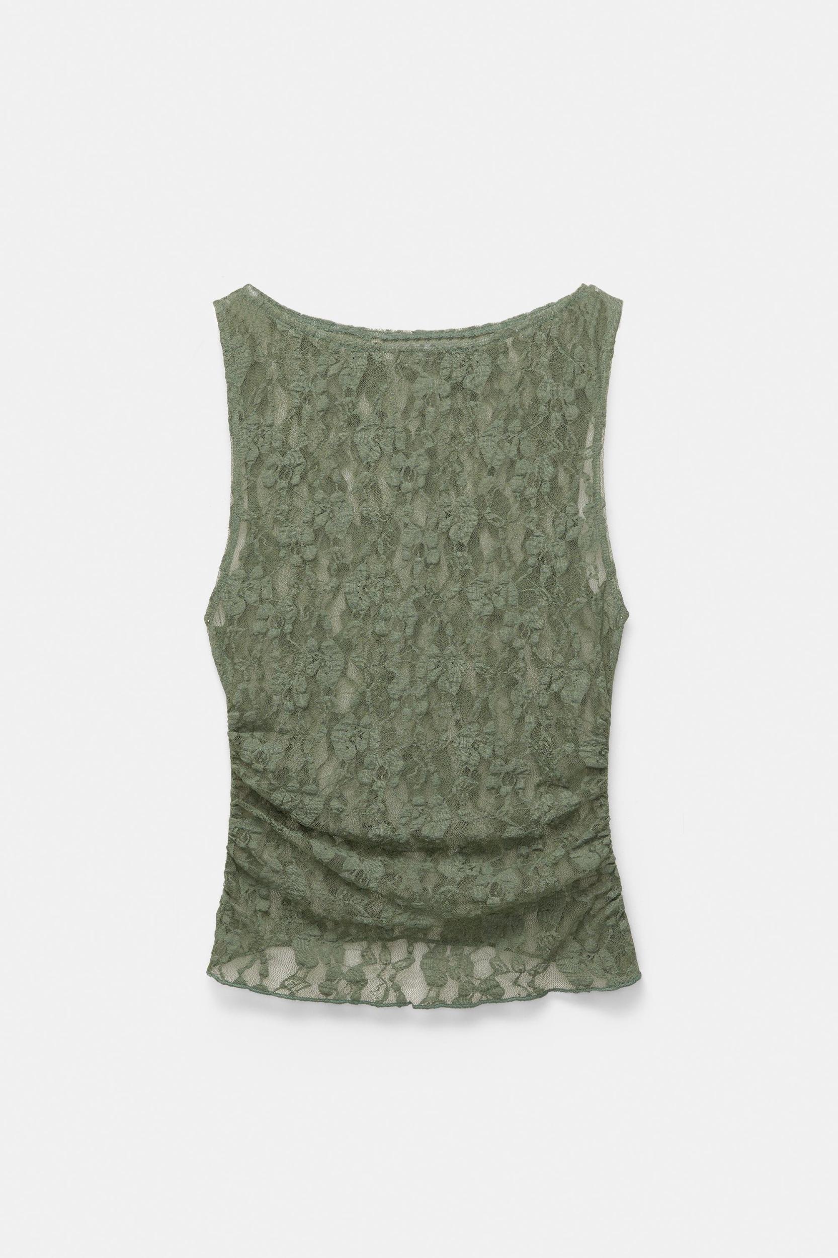 Lace top with gathered sides Product Image