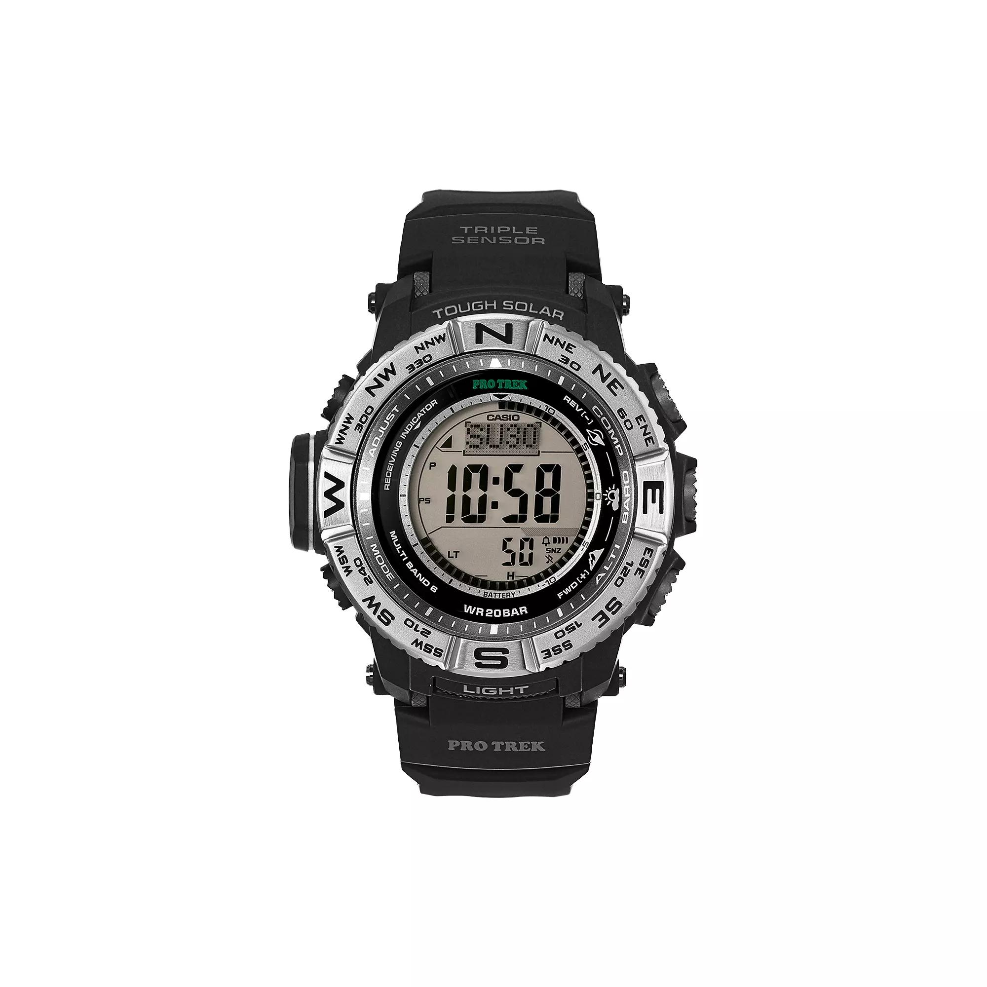 Casio Men's PRO TREK Digital Solar Watch - PRW3500-1CR, Black Product Image