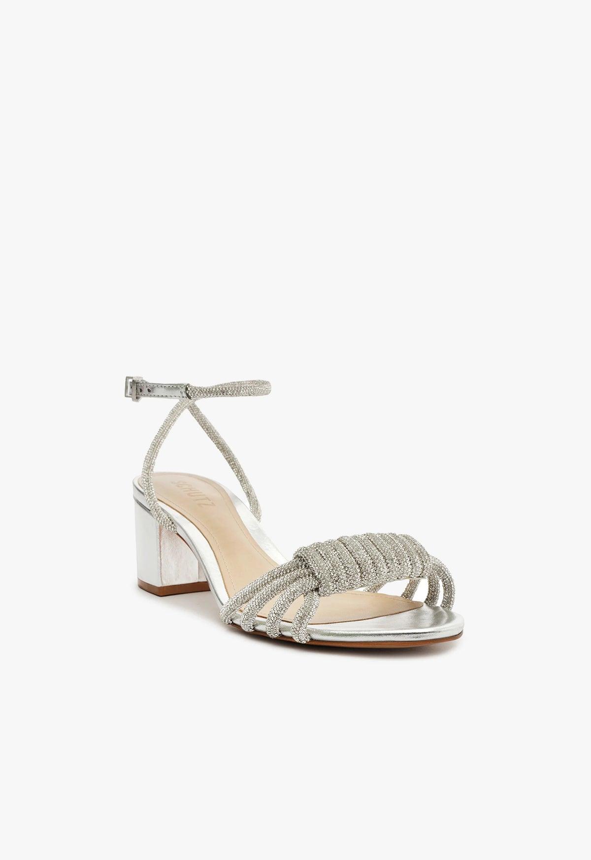 Jewell Mid Block Nappa Leather Sandal Female Product Image