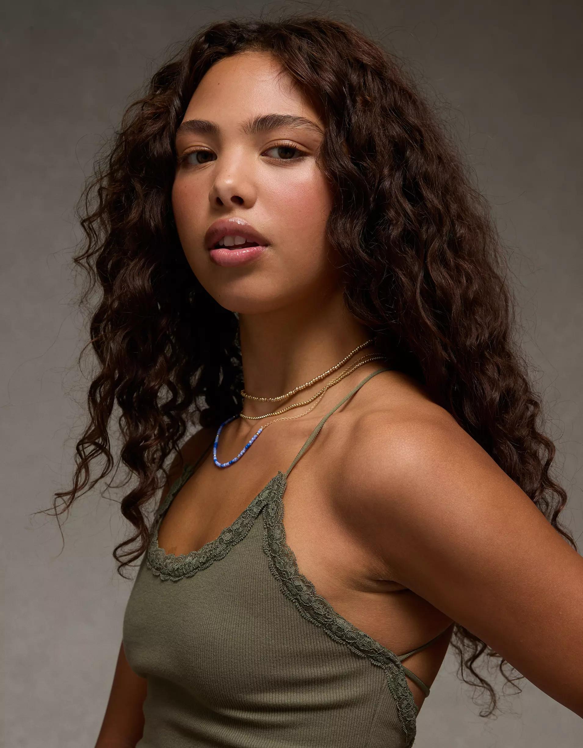 AE Strappy Go Lucky Cropped Lace Tank Top Product Image