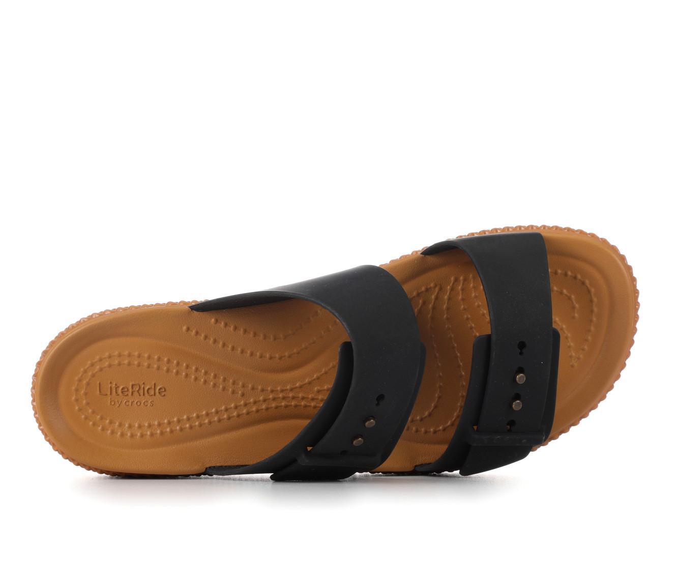 Women's Crocs Brooklyn Woven Buckle Wedge Sandals Product Image