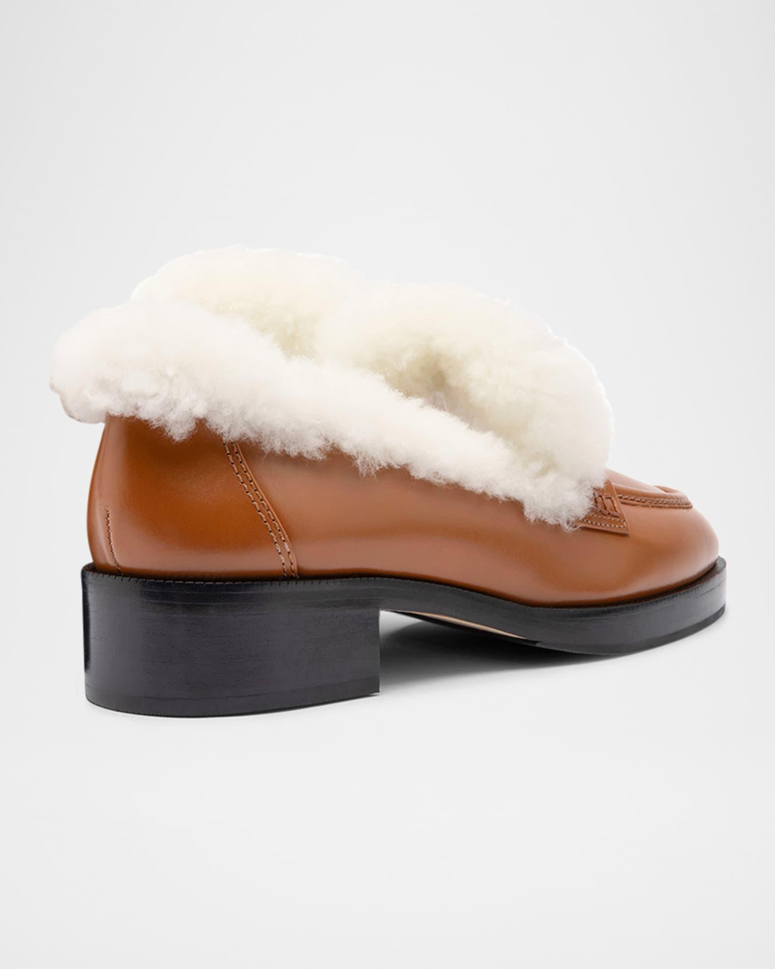 Bobbie Leather & Shearling Penny Loafers Product Image