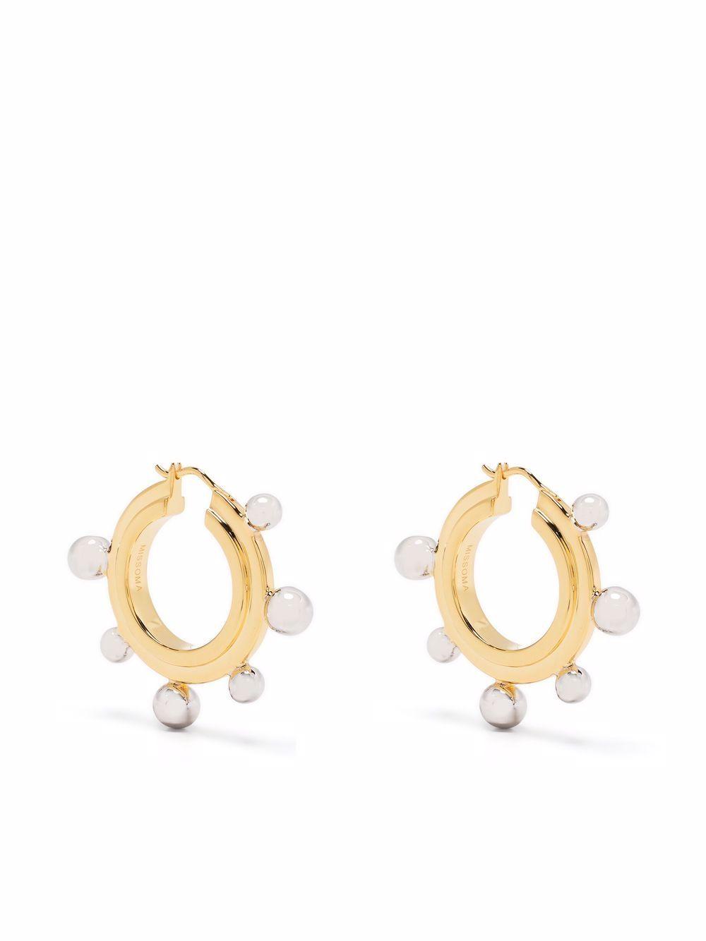 two-tone medium sphere hoop earrings Product Image