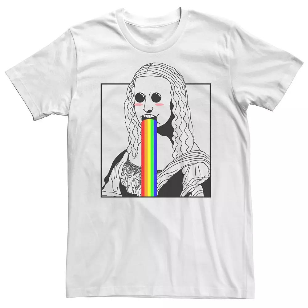 Big & Tall Fifth Sun Mona Lisa Rainbow Puke Tee, Men's, Size: 3XL Tall, White Product Image