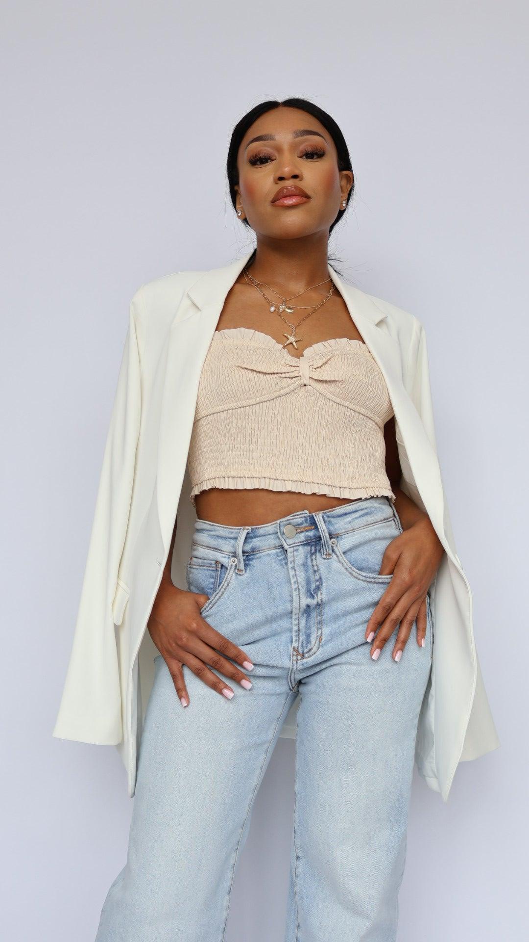 Rylan Smocked Crop Top Product Image