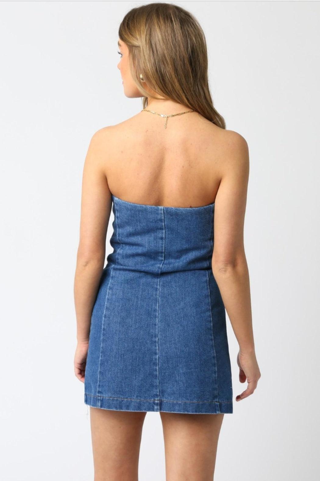 Strapless Denim Dress Product Image