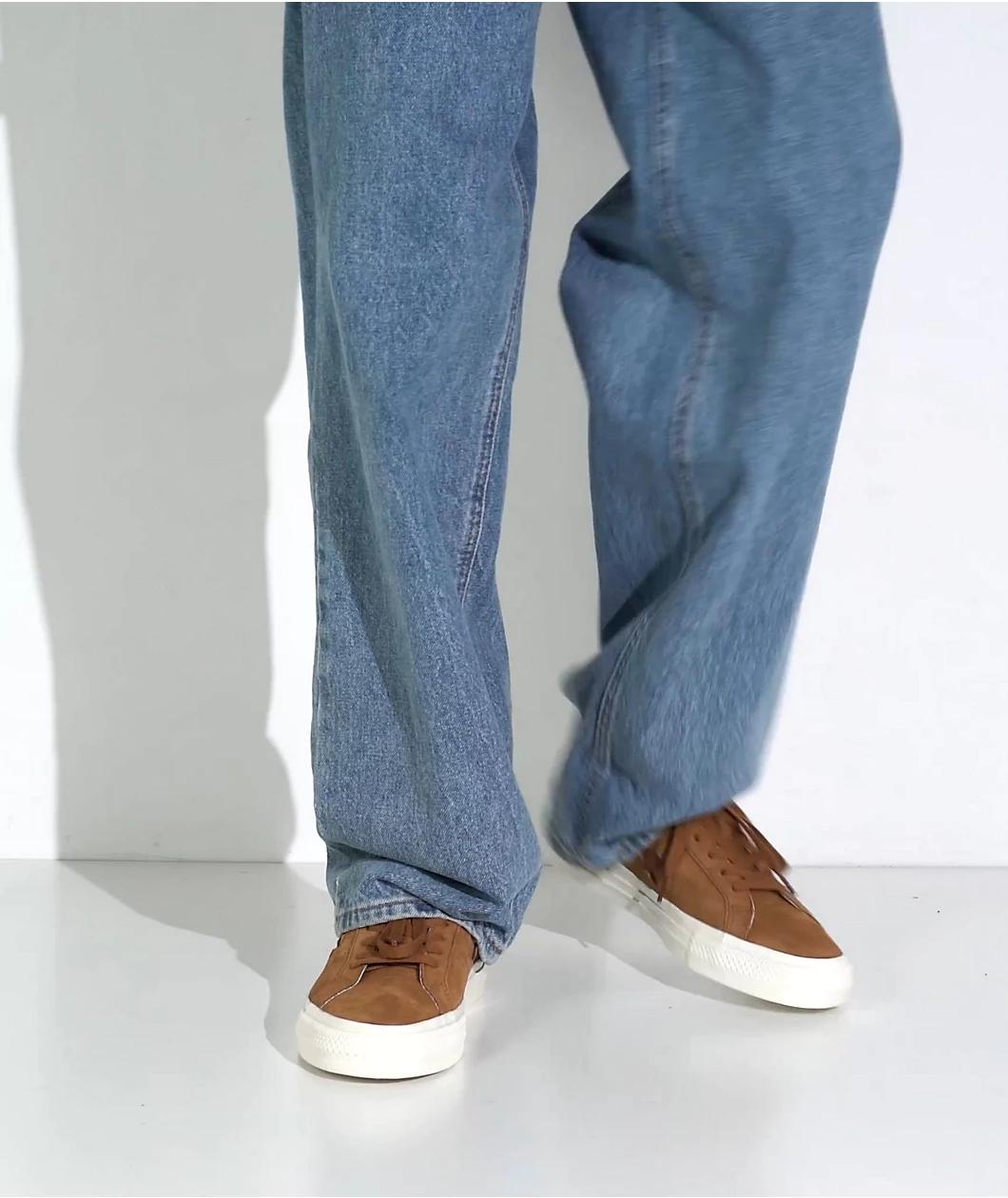 Converse One Star Pro Nubuck Warm Tan & Egret Skate Shoes Product Image