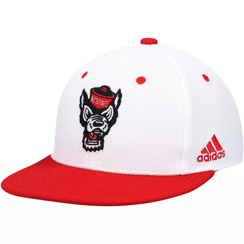 Men's adidas White/Red NC State Wolfpack On-Field Baseball Fitted Hat, Size: 7 1/2, Nst White Product Image
