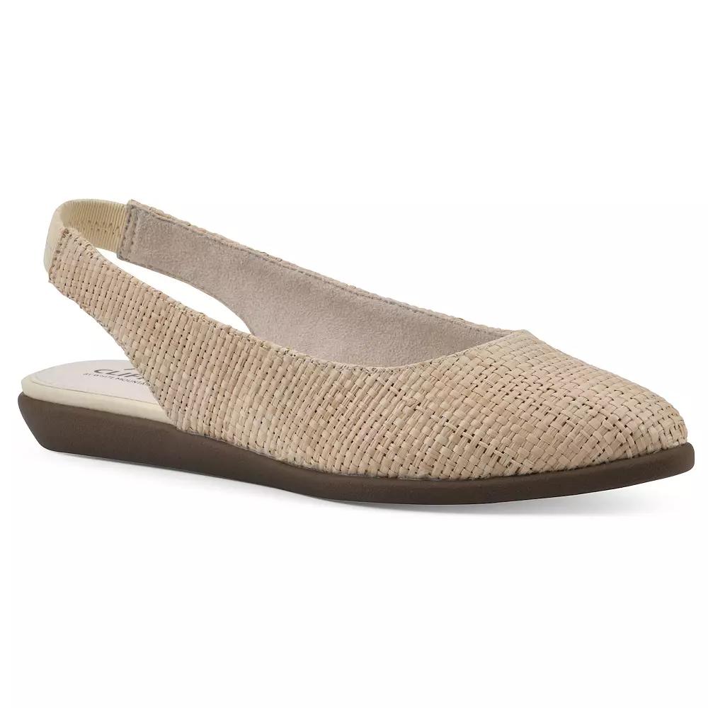 Cliffs by White Mountain Memory Women's Slingback Ballet Flats, Size: 9, Beige Raffia Product Image
