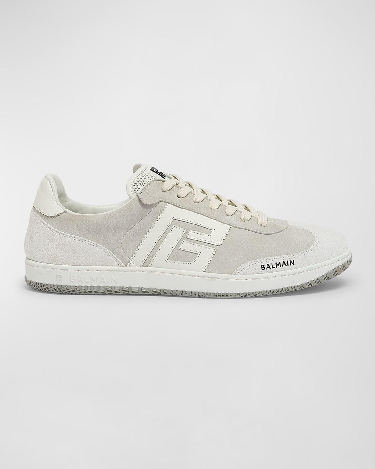 Mens Swan Calfskin and Suede Low-Top Sneakers Product Image