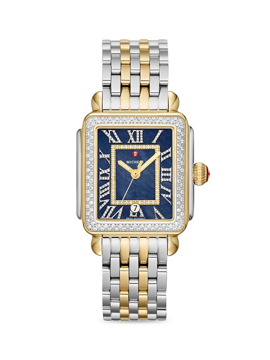 Womens Deco Madison Diamond & Two-Tone Stainless Steel Bracelet Watch Product Image