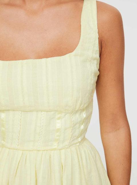 Lorinda Mini Dress Yellow Product Image