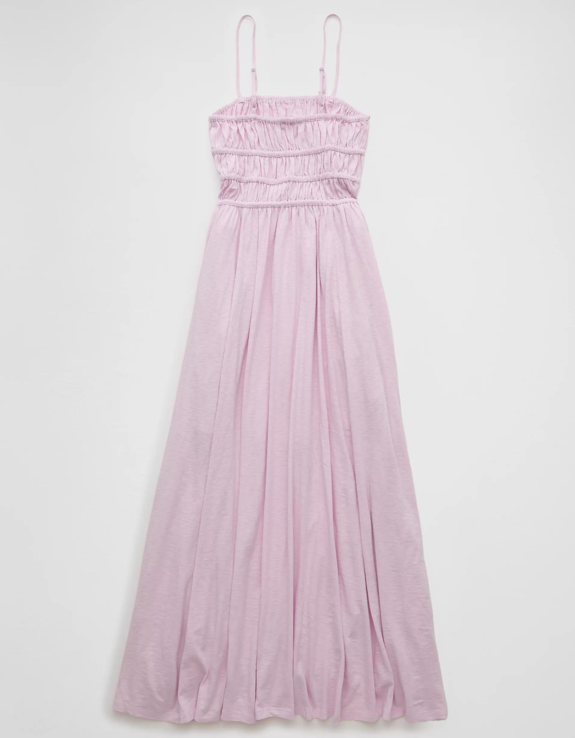 AE Sunchaser Knit Smocked Bodice Midi Dress Product Image