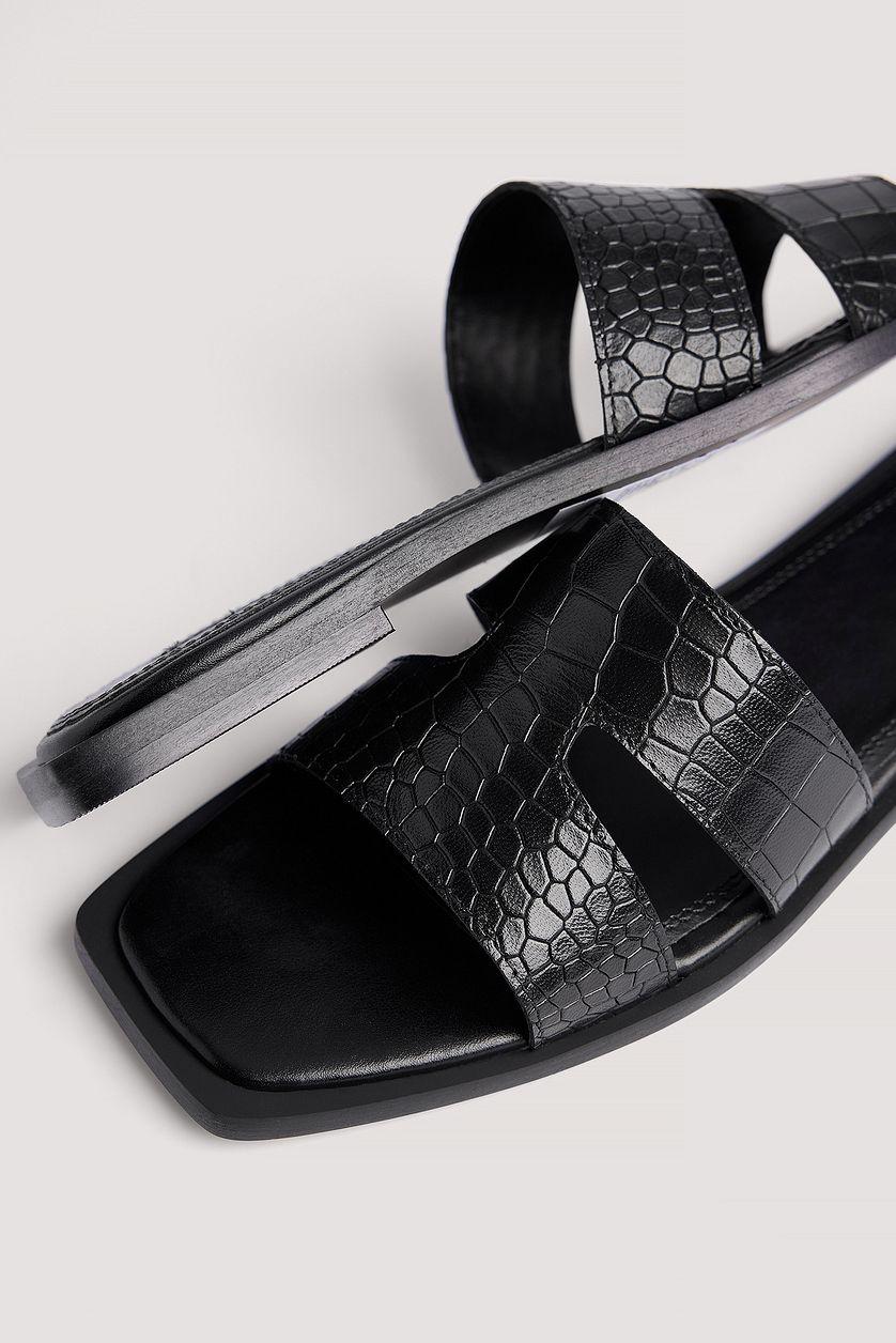 Cut Out Leather Slippers Product Image