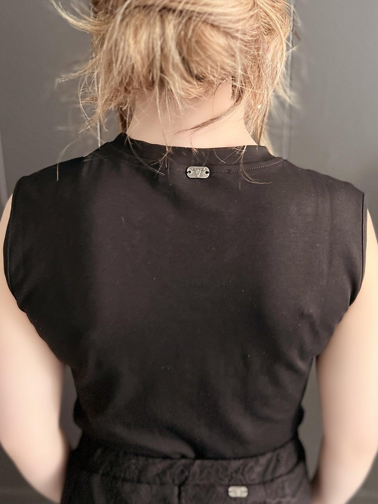 Black Keyhole Vintage Bronze Studded Bodysuit Product Image